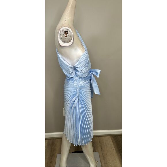 Milly Estie Satin Pleated One-Shoulder Minidress Size US12 $450 - Picture 9 of 10